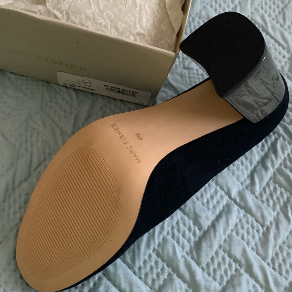 New Marc fisher ilyssa black suede heels - Picture 5 of 7